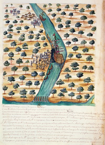 Indigènes attaquant des navires français sur la rivière Tavoy, d