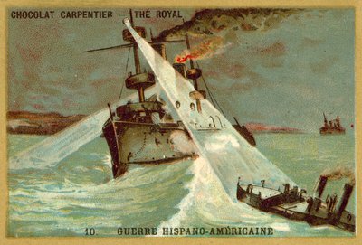Engagement naval, guerre hispano-américaine - French School