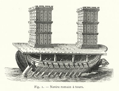 Navire romain à tours - French School