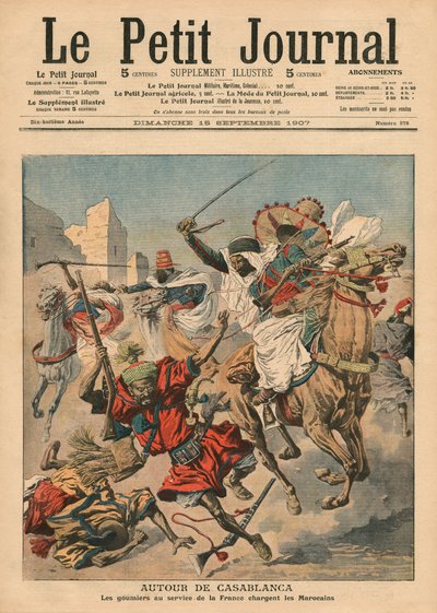 Près de Casablanca, les goumiers chargeant les Marocains, illustration de 