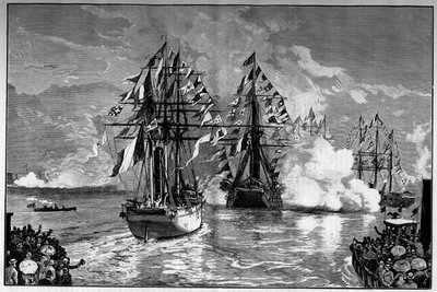 Arrivée dans le port de New York du navire français "l