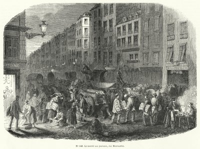 Marché aux journaux, Rue Montmartre, Paris - French School