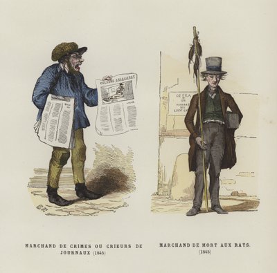 Vendeur de journaux et attrapeur de rats, 1845 - French School
