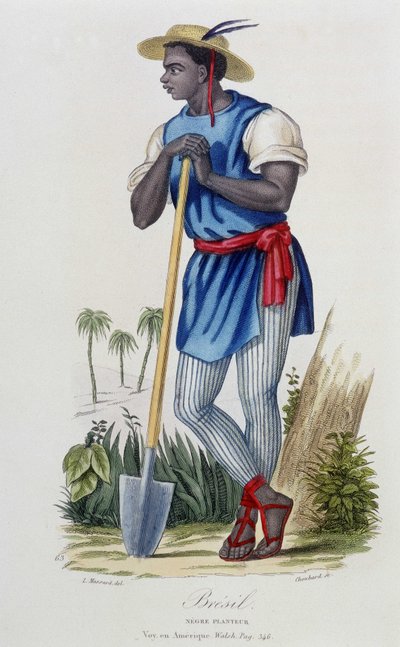 Nègre planteur du Brésil - dans « Bibliothèque Universelle des Voyages » par Albert-Montémont, éd. Armand-Aubrée, Paris - French School
