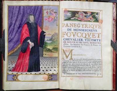 Nicolas Fouquet (1615-80) illustration de Les Panégyriques des Hommes Illustres de Notre Siècle par Puget de la Serre, 1655 - French School