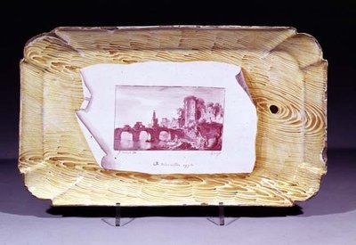 Assiette de Niderviller, avec impression trompe-l
