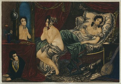 Nuit, coucher, début du XIXe siècle - French School