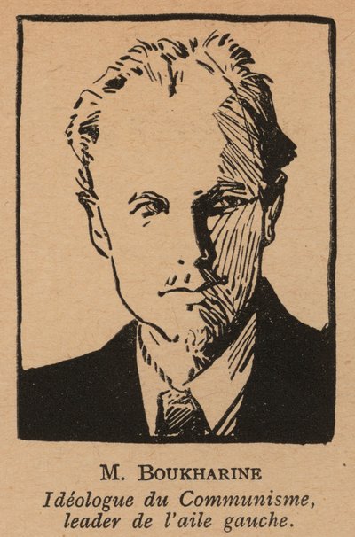 Nikolaï Boukharine, théoricien de la révolution bolchevique et homme politique russe (lithographie) - French School