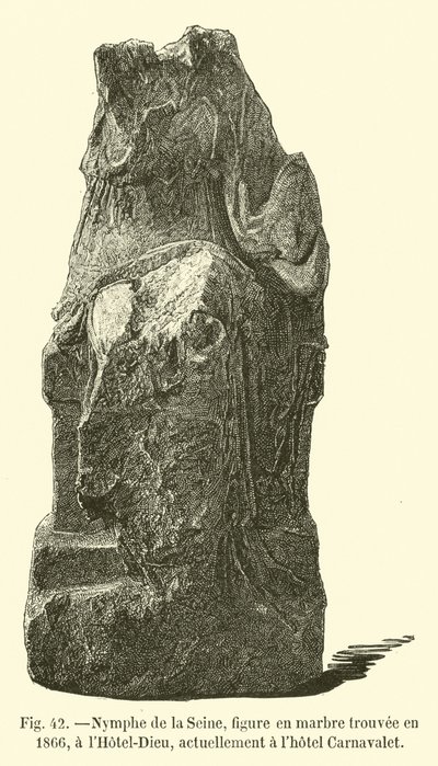 Nymphe de la Seine, figure en marbre trouvée en 1866, à l