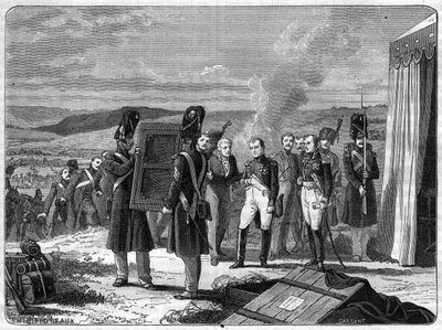À la veille de la bataille de Borodino, 7 septembre 1812 : Napoléon devant le portrait du roi de Rome - Le portrait du roi de Rome Napoléon II apporte à Napoléon I la veille de la bataille de la Moskova (bataille de Borodino) - French School