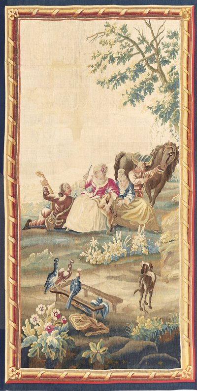 Une des deux tapisseries pastorales Louis XVI, Aubusson, vers 1775 - French School
