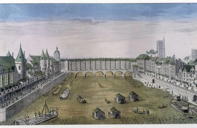 Vue optique de Paris : Le Pont au Change. sd. v. 1800, ville de Paris. - French School