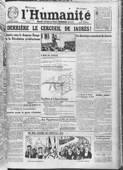 Organisation du transfert de Jean Jaurès au Panthéon, Paris, de L