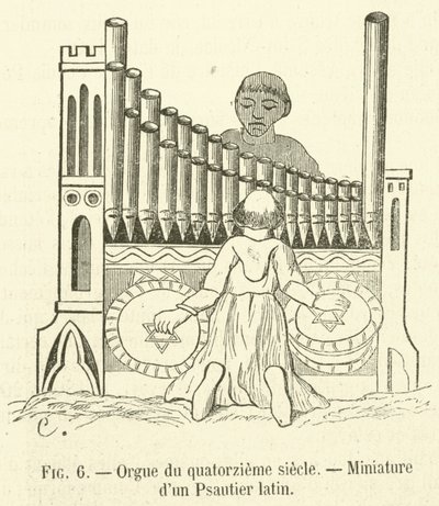 Orgue du quatorzième siècle, Miniature d