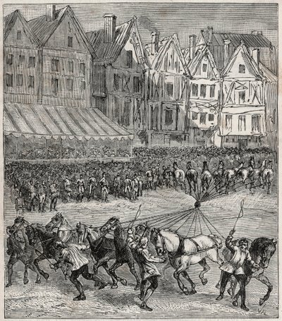Expérience des hémisphères de Magdebourg par Otto von Guericke démontrant la pression atmosphérique - French School