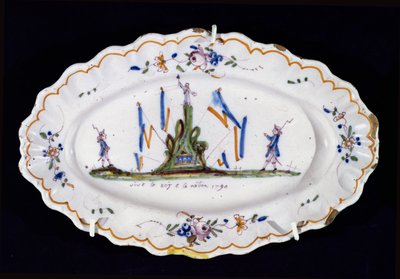 Assiette ovale avec l