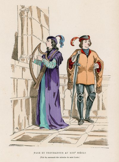 Page et troubadour du XIIIe siècle - French School