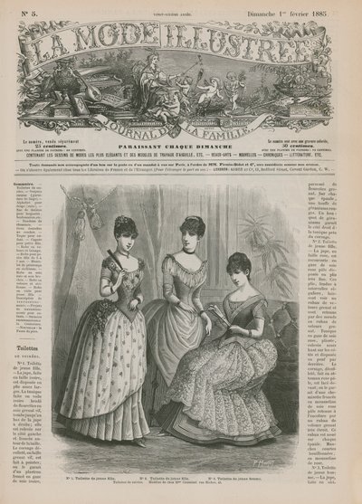 Page de La Mode Illustrée, 1885 - French School