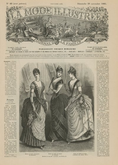 Page de La Mode Illustrée, 1885 - French School