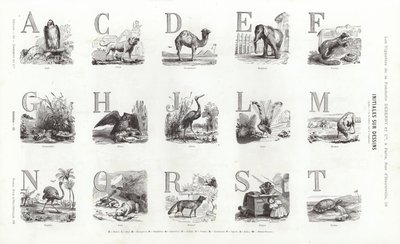 Page de Vignettes Typographiques (gravure) - French School