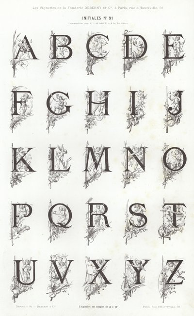 Page de Vignettes Typographiques - French School
