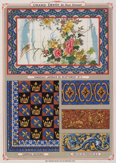 Page du catalogue du Grand Dépôt de Porcelaines, Faïences et Verreries - French School