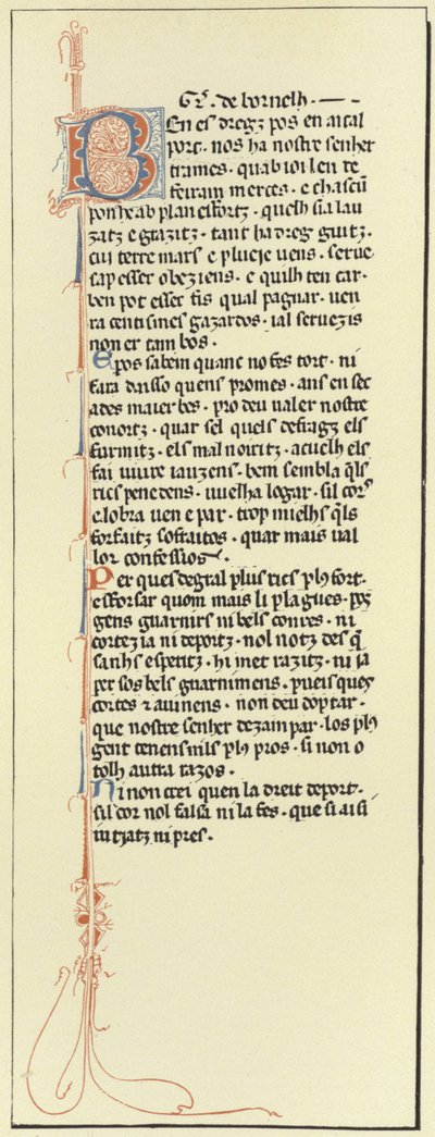 Page de poésie troubadour - French School