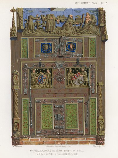 Armoire en chêne peint dans l