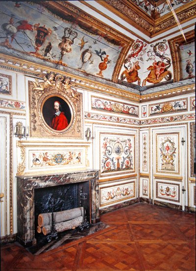 Chambre peinte avec motifs polychromes, vers 1660 - French School