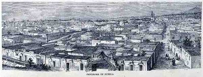 Panorama de Puebla, Mexique central, de The Ancient Cities of the New World, par Claude-Joseph-Désiré Charnay, pub. 1887 - French School