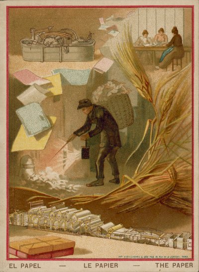 Papier (chromolitho) - French School