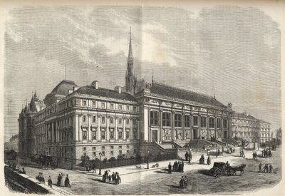 Paris - nouvelle façade du palais de justice, construite par Joseph-Louis Duc (1802-1879) - French School