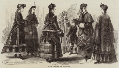 Modes de Paris pour février (gravure) - French School