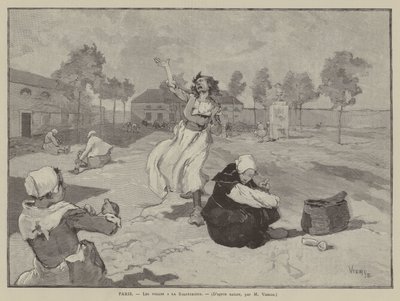 Paris, Les folles a la Salpetriere (engraving) - French School