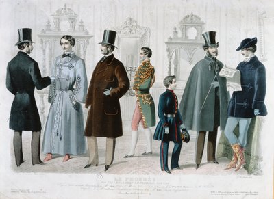 Planche de mode parisienne pour le Bulletin de la Mode, New York, février 1858 - French School