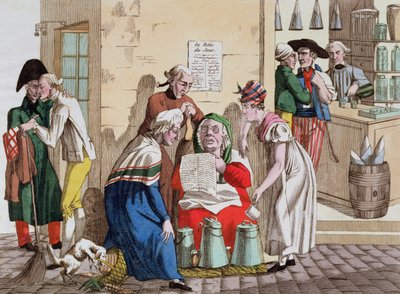 Vendeuse de lait parisienne et fournisseuse de nouvelles, c.1815 - French School