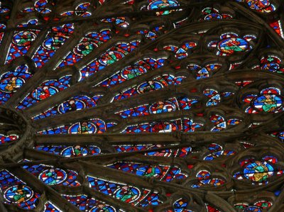 Vue partielle de la rosace nord, c.1300 - French School