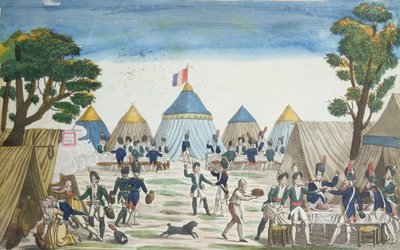Fête donnée aux grenadiers russes par les grenadiers de la Grande Armée, 30 juin 1807 - French School