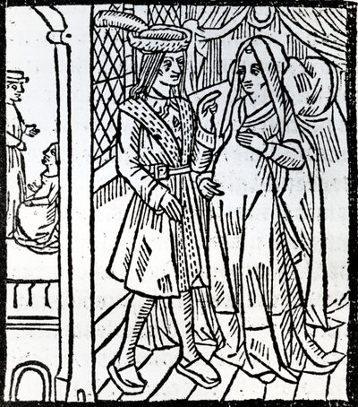 Pathelin et Guillemette, de La Farce de Maître Pierre Pathelin - French School