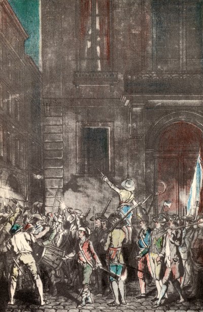 Patrouilles faites par le peuple de Paris pendant la Révolution française - French School