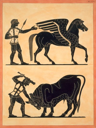 Pégase, avec Hercule tuant le taureau, publié 1808-10 - French School