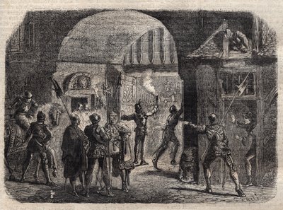 Perrinet Leclerc ouvrant de nuit la porte de Buci, à Paris, aux Bourguignons, le 29 mai - French School