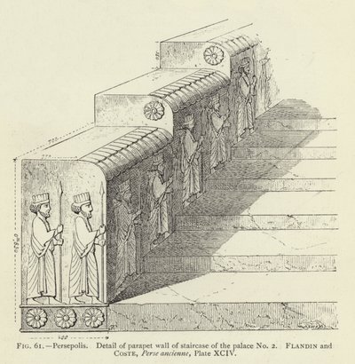 Persépolis, Détail du parapet du mur de l