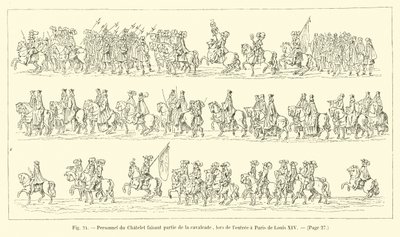 Personnel du Châtelet faisant partie de la cavalcade, lors de l
