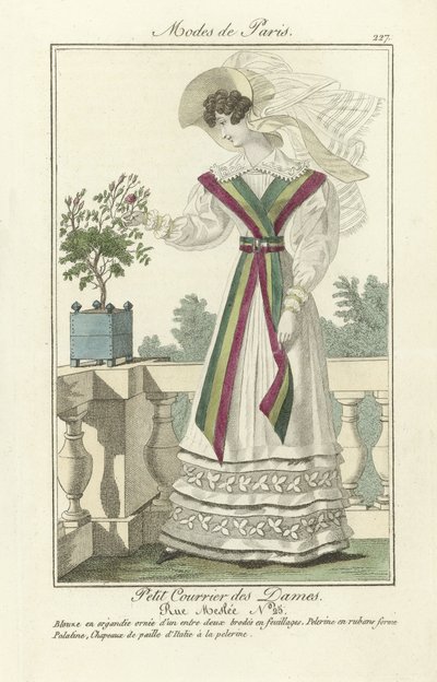 Petit Courrier des Dames, Rue Meslee No. 25, de Modes de Paris, pub. 1824 - French School