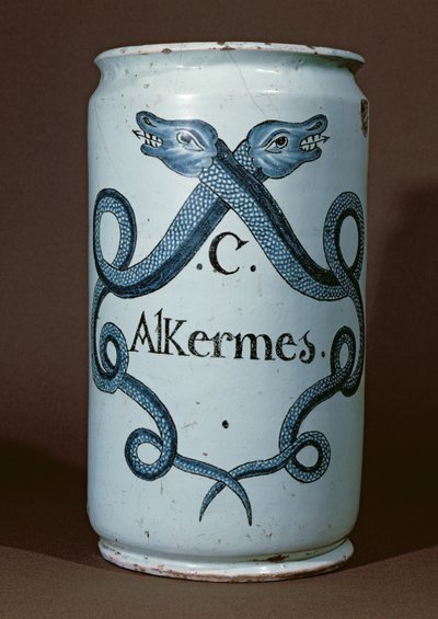 Pot pharmaceutique pour alkernes, de Rouen, vers 1770 - French School