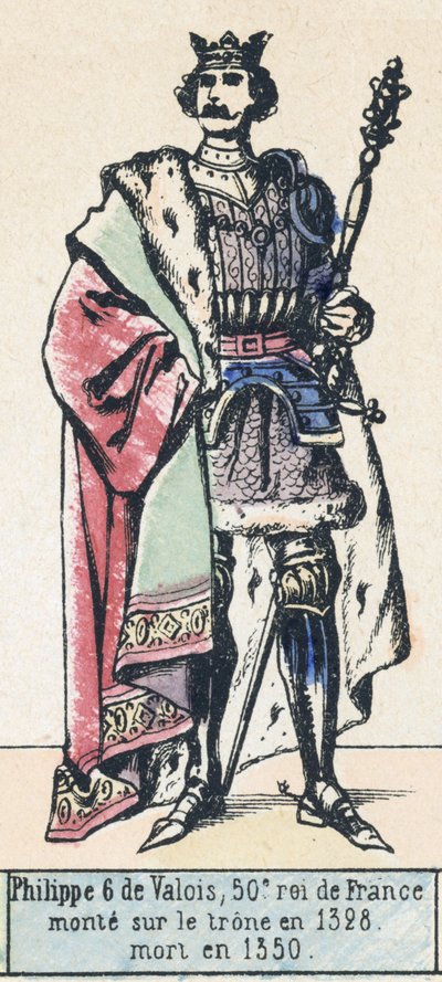 Philippe VI de Valois, 50e roi de France, monte sur le trône en 1328, mort en 1350 - French School