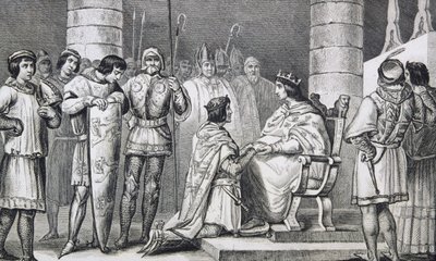 Philippe VI (1293-1350) de Valois rend hommage à Édouard III (1312-77) d