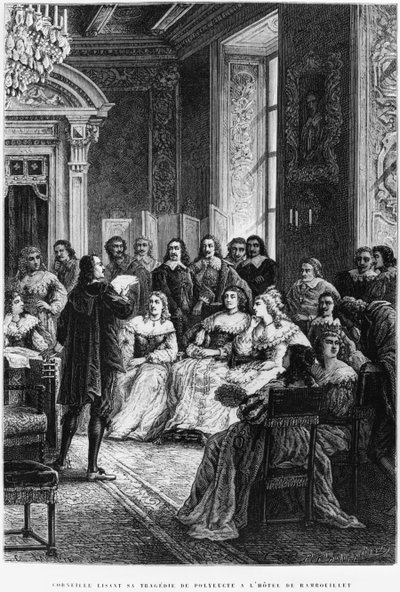 Pierre Corneille (1606-84) lisant Polyeucte à l