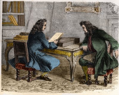 Pierre Corneille lisant le « Cid » à son frère Thomas Corneille avant de se rendre chez Anne « Ninon » de l